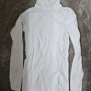 Athleta White Long Sleeve Turtleneck Top